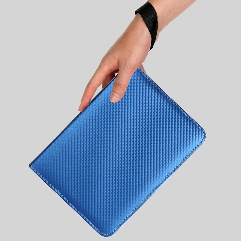 GERMUN 4 Pocket Card Binder, Premium Zip Trading Card Binder, 400 Double Sided Pocket PU Card Collection Binder, Collector Card Album, Card Folder for MTG, TCG, Sports Cards, Game Cards (Blue) - Image 4
